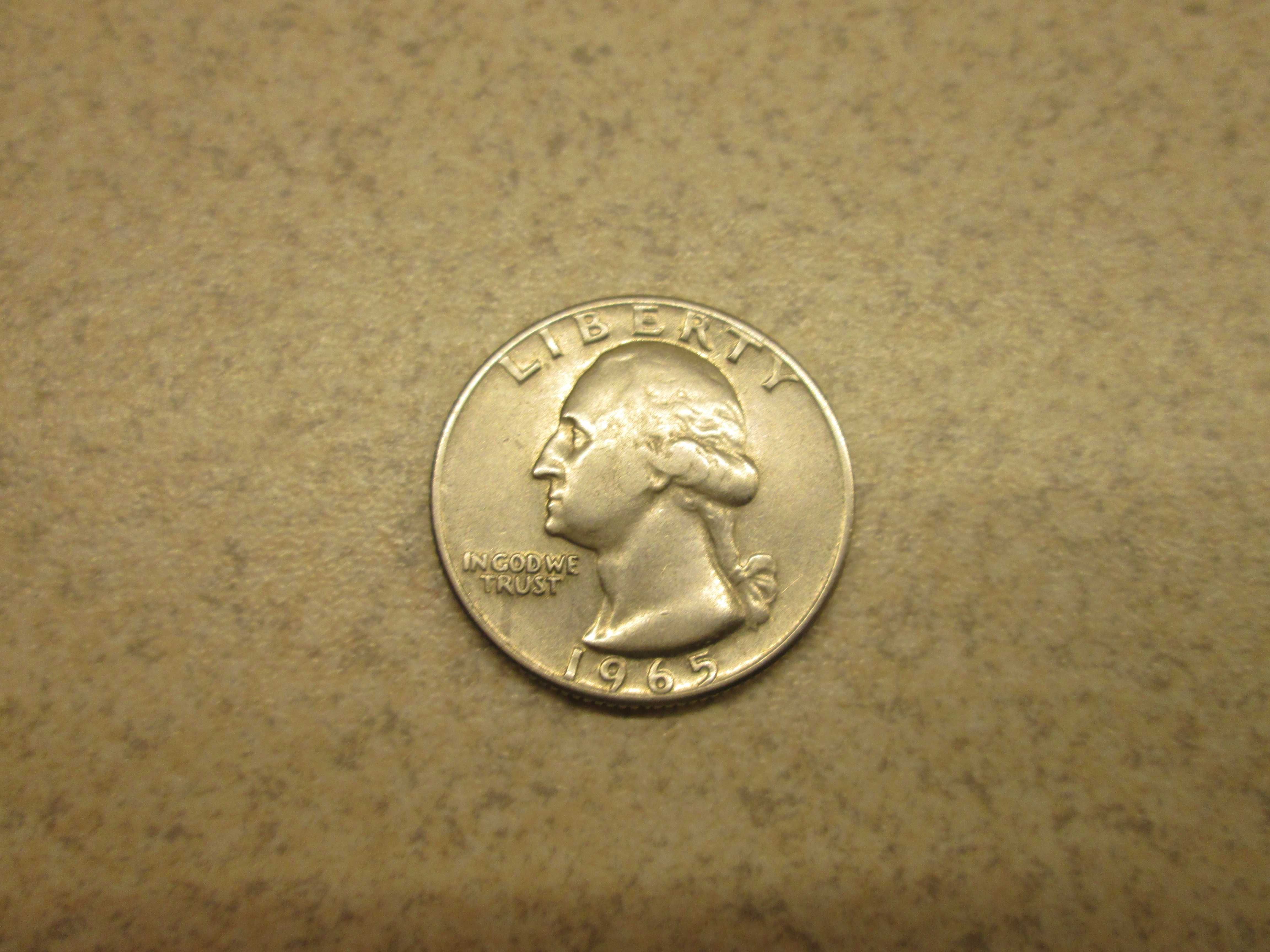 Moneta 25 centów z roku 1965
