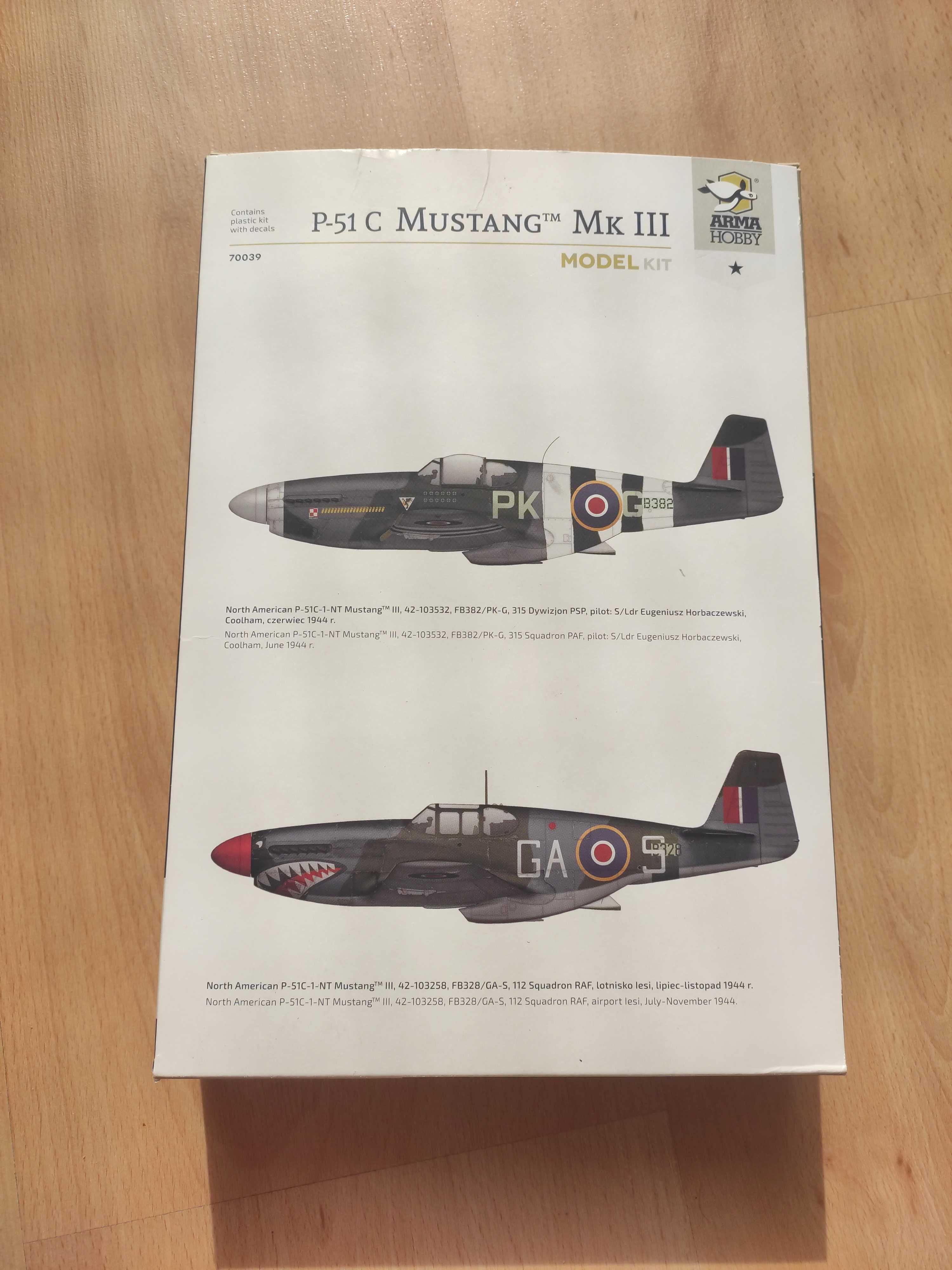Model do sklejania Arma Hobby - P-51C Mustang Mk III - skala 1/72
