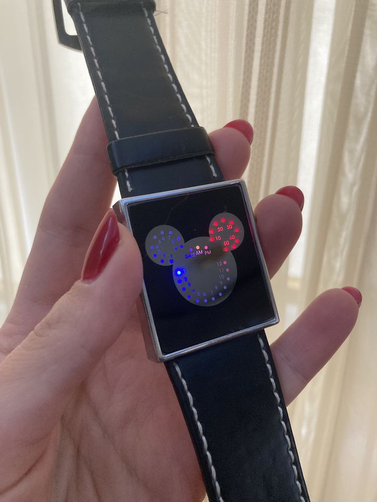 Женские наручные бинарные часы с циферблатом Микки, годинник на руку