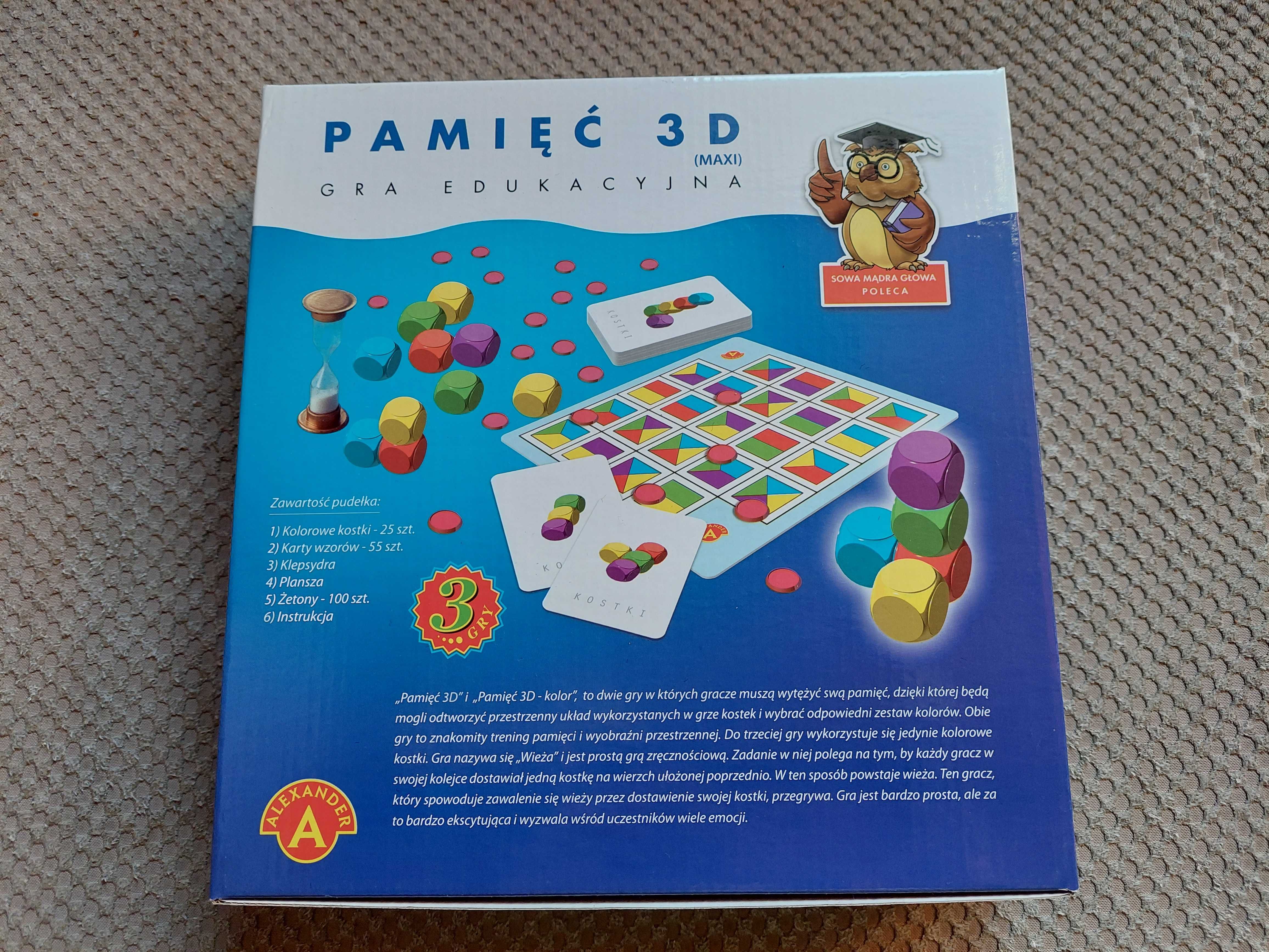 3 gry edukacyjne "Pamięć 3D (maxi)"