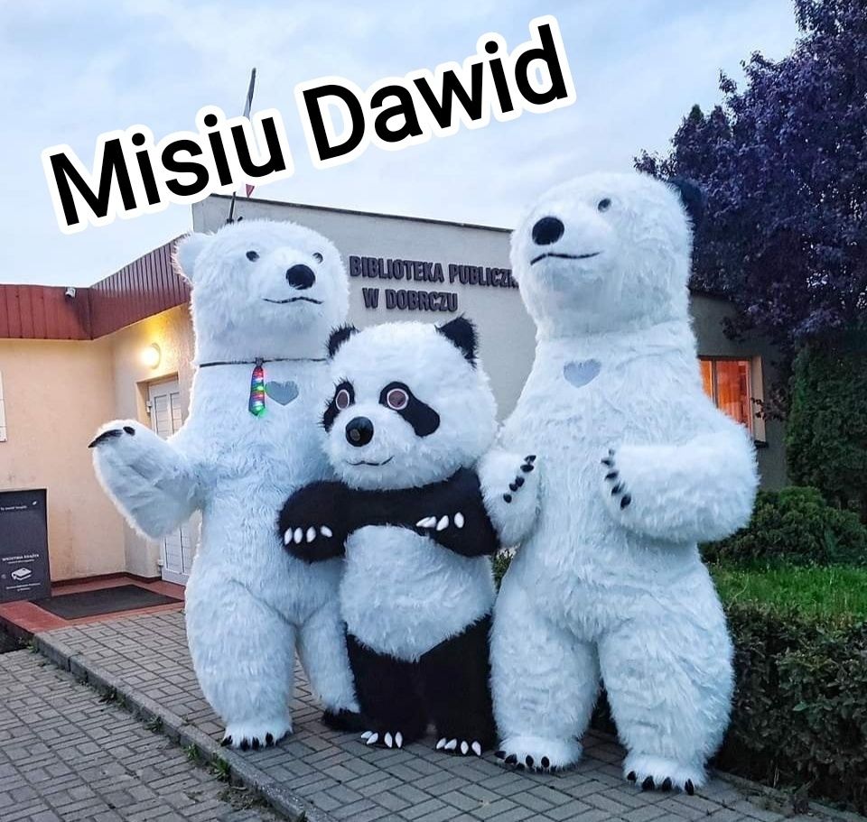 Biały Misiu miś panda na imprezę animacje Dawid misiek brązowy uroczys