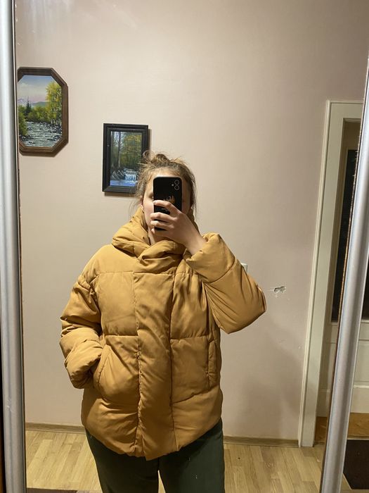 Куртка тепла жіноча Л-ХЛ H&M гірчична коричнева холодна осінь