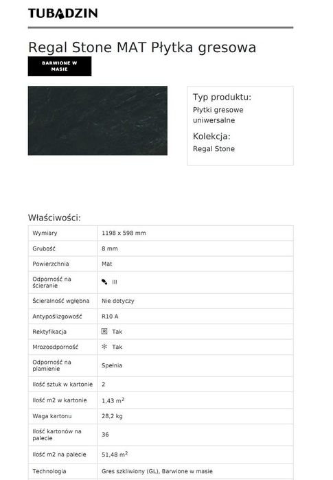 Płytki Regal Stone MAT