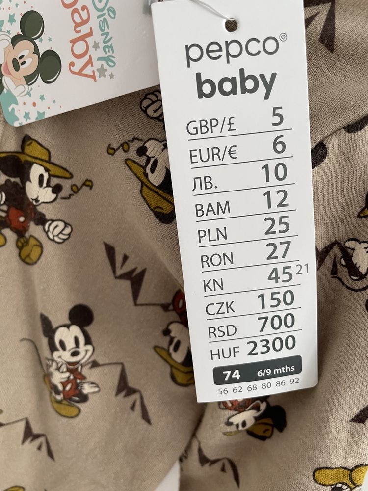 Pajac pajacyk niemowlęcy Disney Baby 74 myszka miki