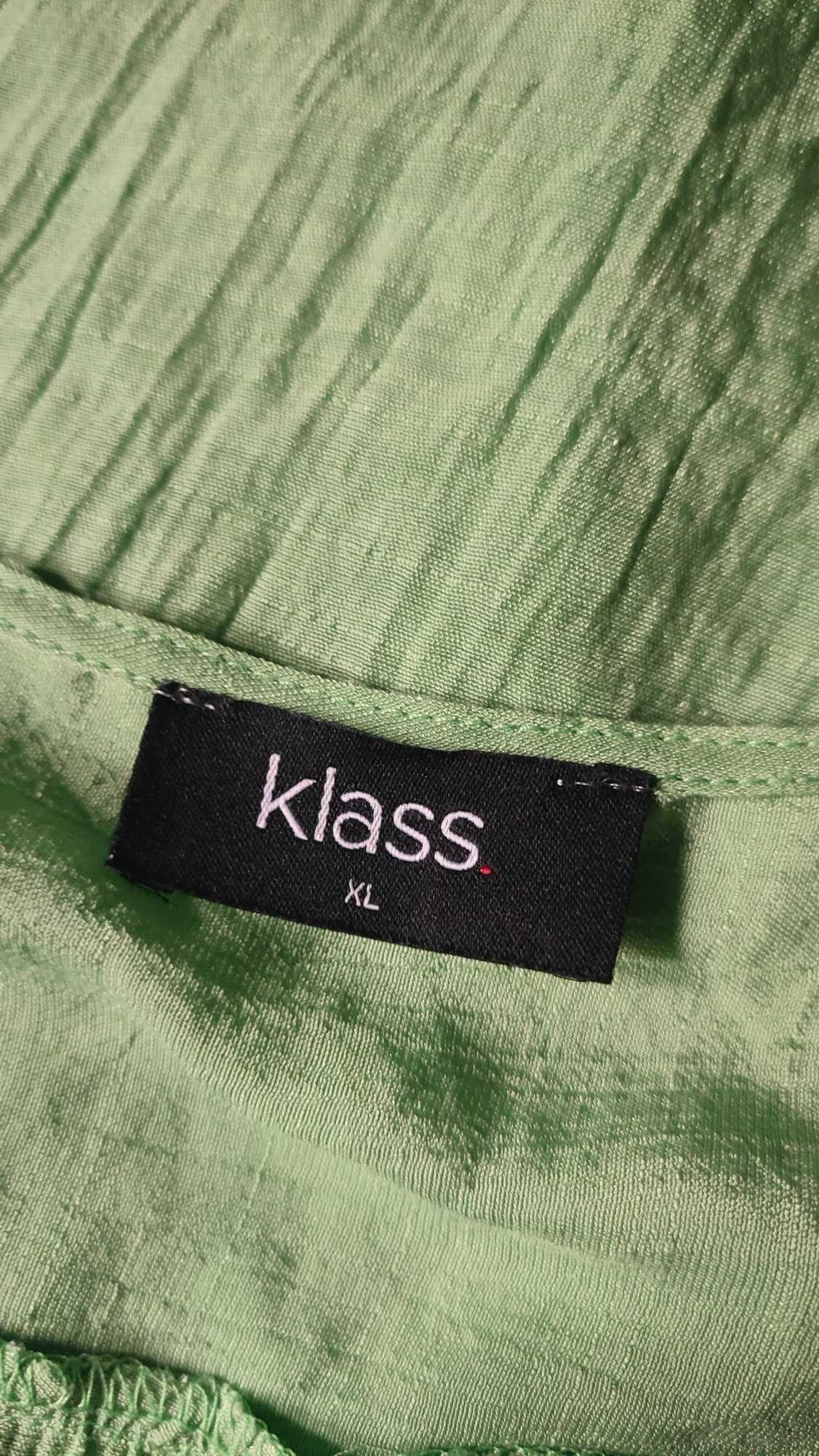 Wiskozowa bluzka damska plus size bez rękawów zielona XL