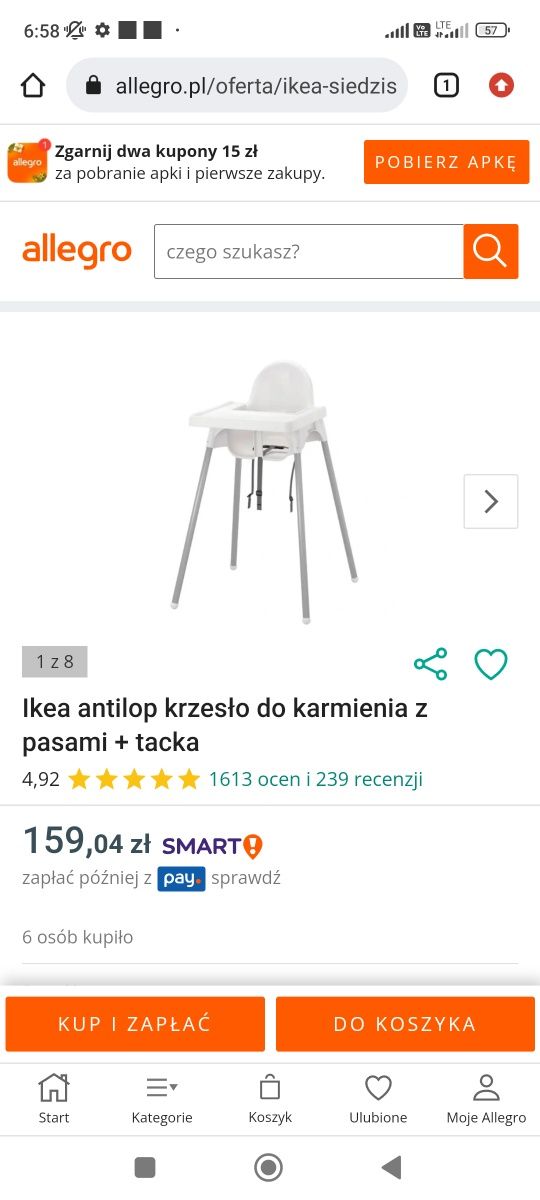 Krzesełko Ikea z taca