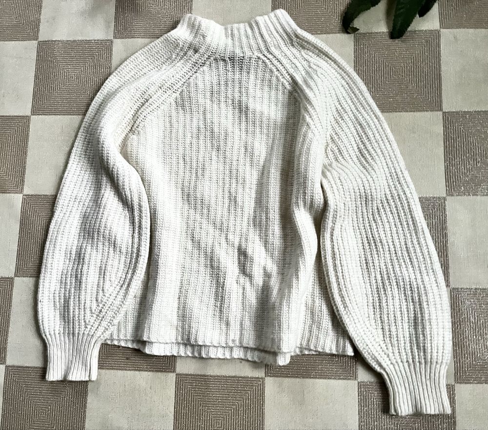 Massimo Dutti sweterek kremowy luksusowy markowy S/M oversize