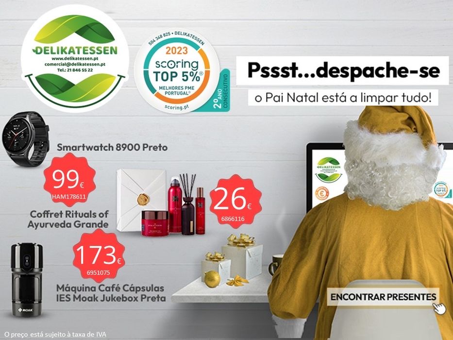 Smartwatch, rituals, maquina de café em delikatessen.pt