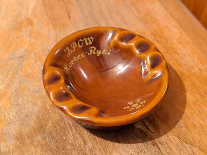 Okrągła popielniczka Hortex Ryki Porcelit Pruszków PRL