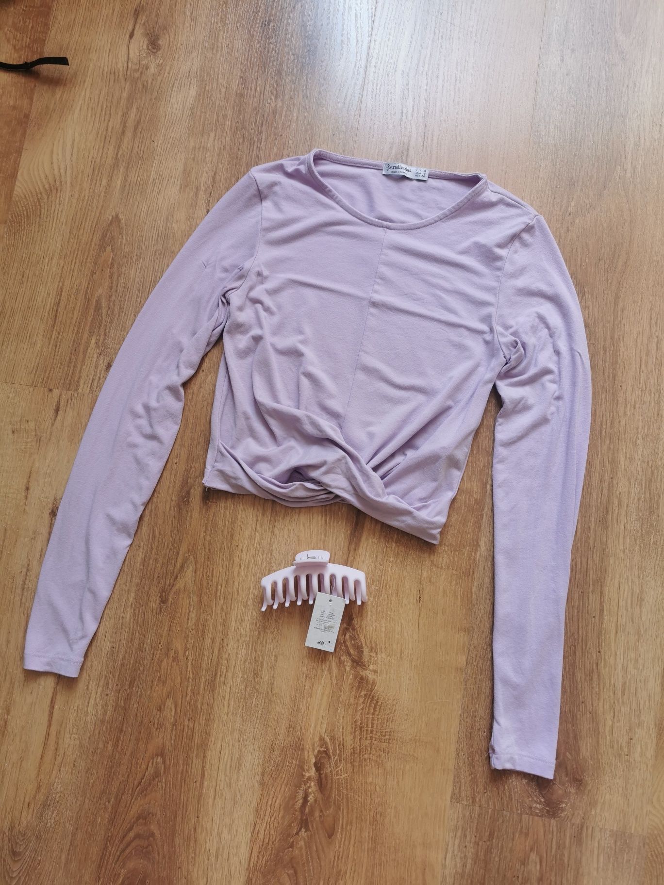 Zestaw bluzka StradiVarius i spinka H&M