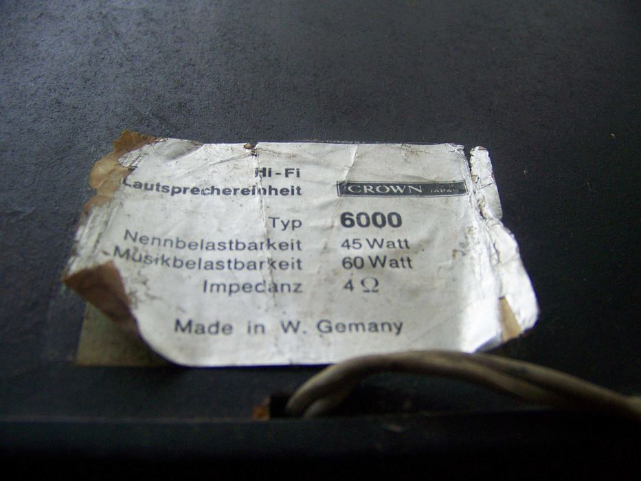 colunas de som crown 45/60 watts, 4 omhs