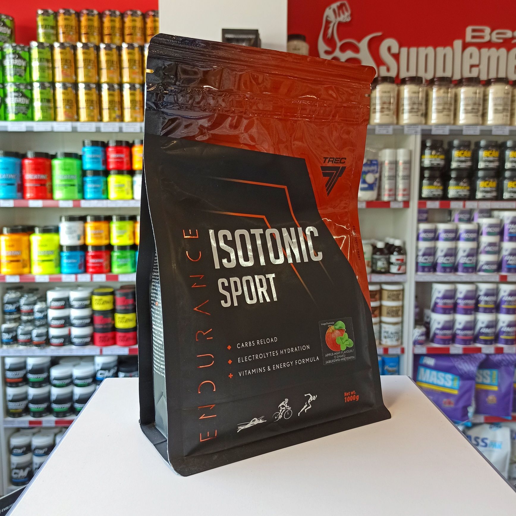 TREC Isotonic Sport 1000g Węglowodany Nawodnienie Izotonik jabłko