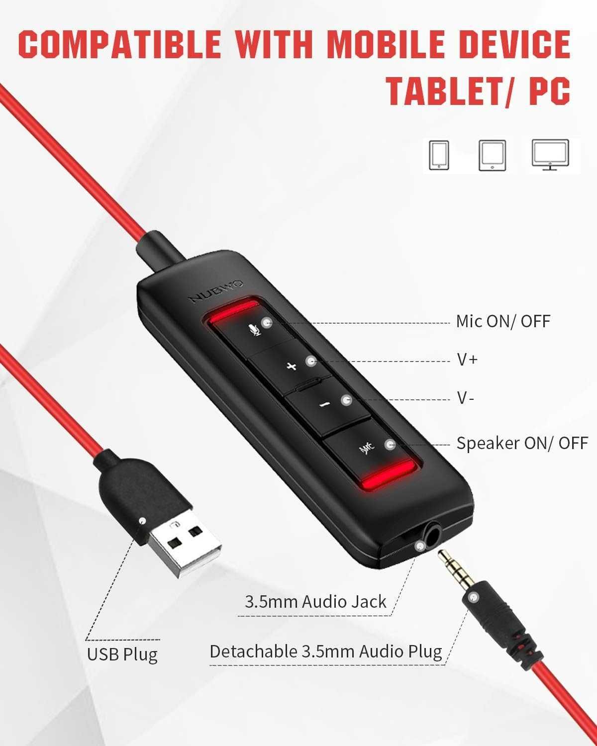 Nowe słuchawki z mikrofonem / Zestaw słuchawkowy / USB / JACK / 405