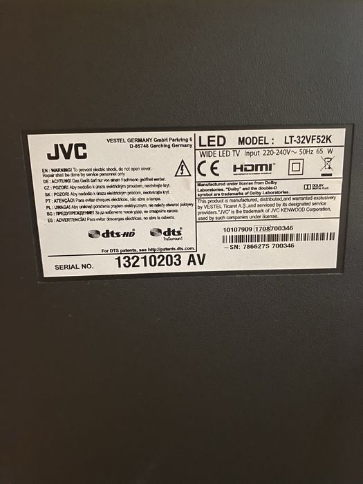 Telewizor LED 32" JVC LT-32VF52K sprawny