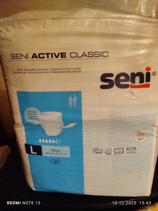 Pieluchomajtki seni L 30 sztuk