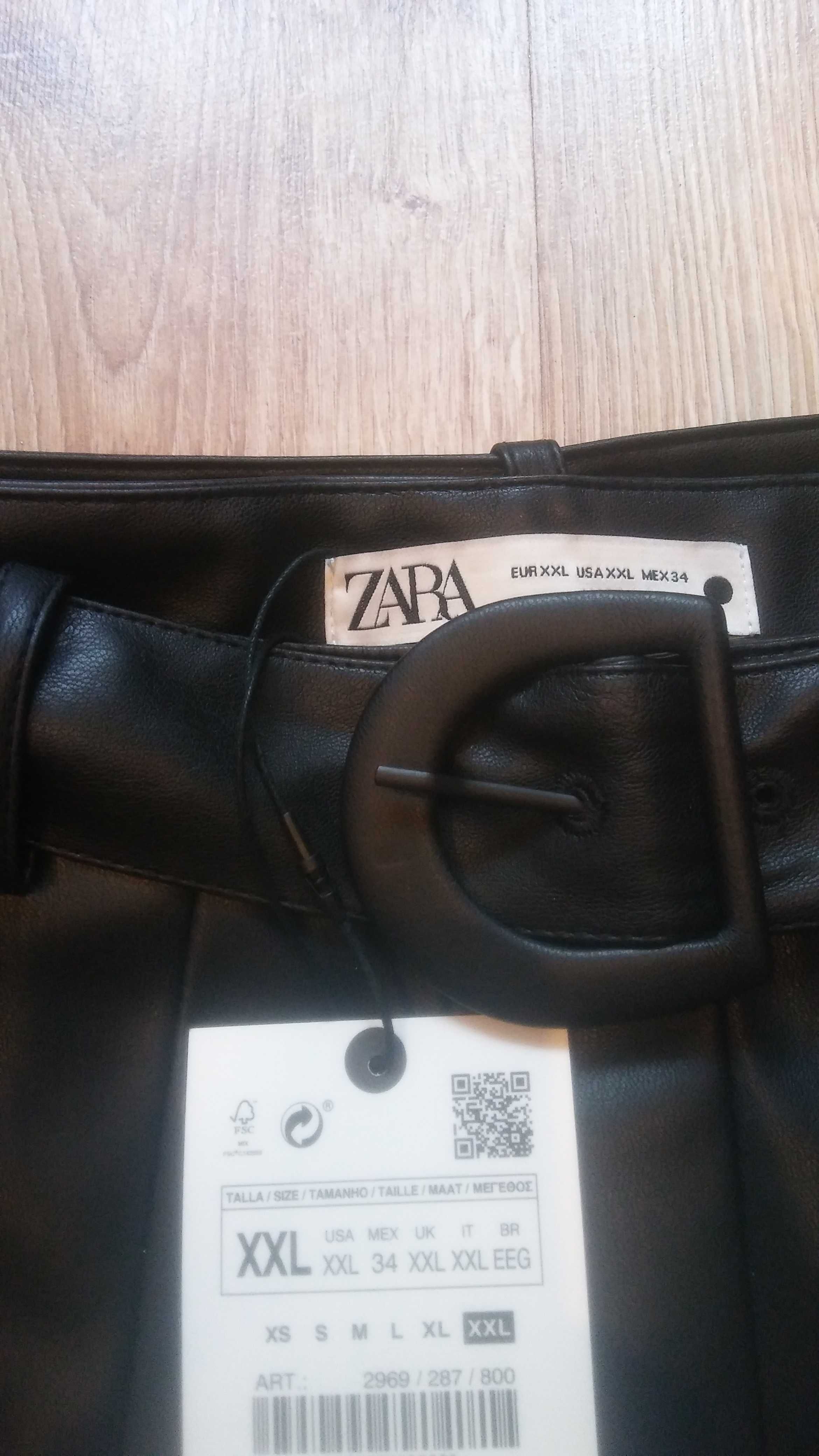 Zara nowa spódnico- spodnie plisowane eko skóra rozm xxl 44