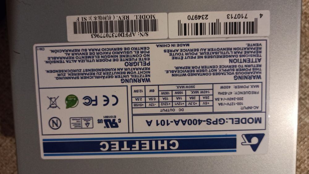 Zasilacz Chieftec GPS-400AA-101 A