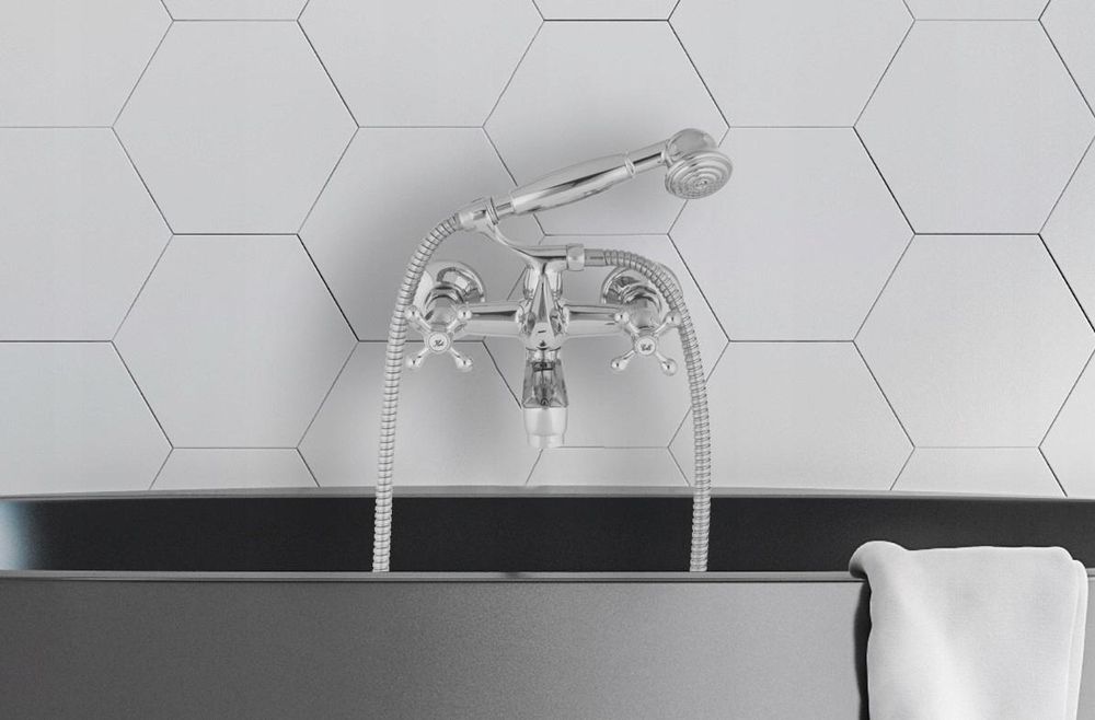 Bateria Wannowa Ścienna Prysznicowa Kran Retro Best Klasyk Kurki Hit