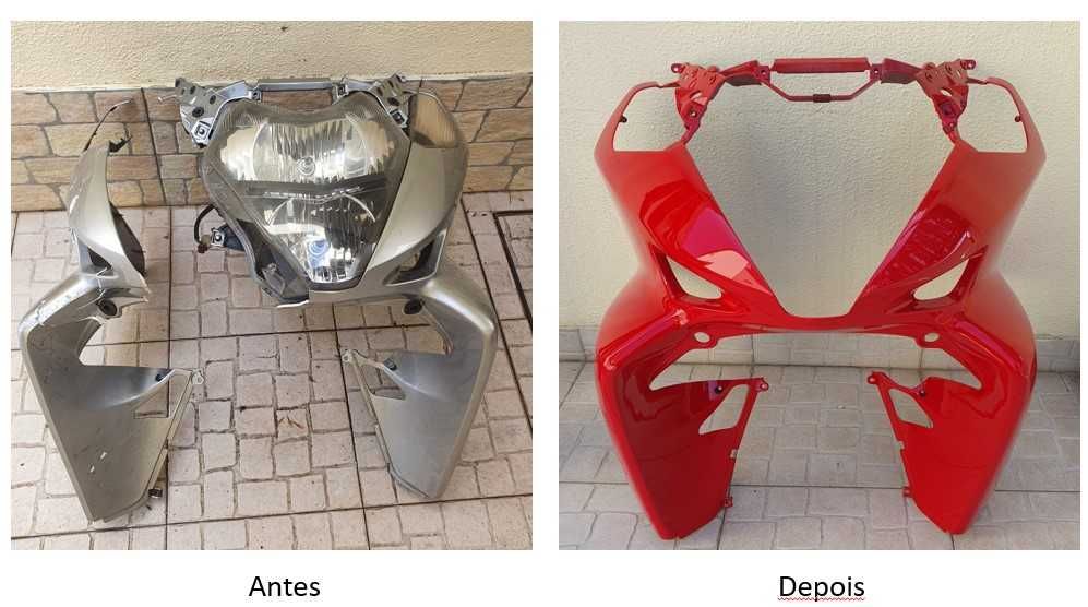 Reparação Carenagens moto, Faróis e para-choques. Decapagem e limpeza