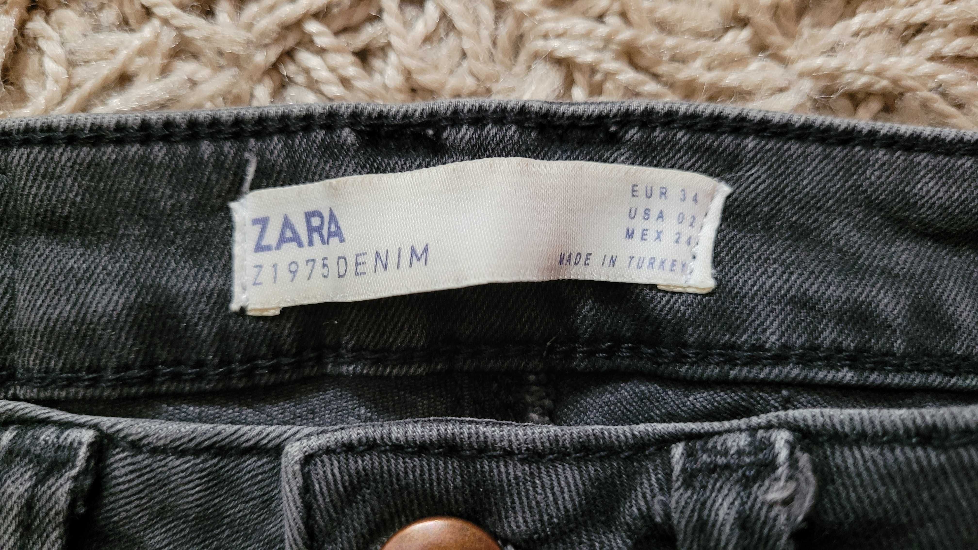 Zara skinny 34 XS grafit dziury przetarcia