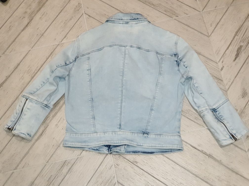 Bershka jeansowa marmurkowa ramoneska zamki 40 metki 189 zl