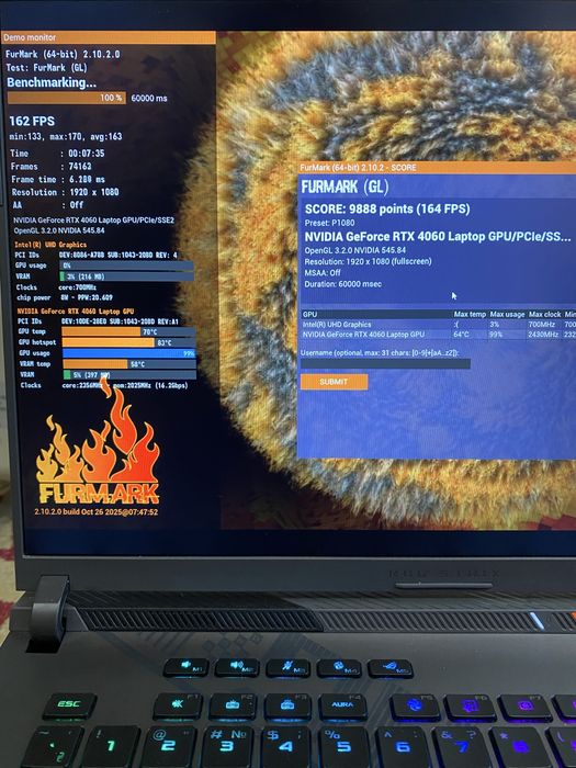 Ігровий Asus Rog Strix RTX 4060/ i7-13/ IPS/ 165 Hz/ 16/1 Tb як новий