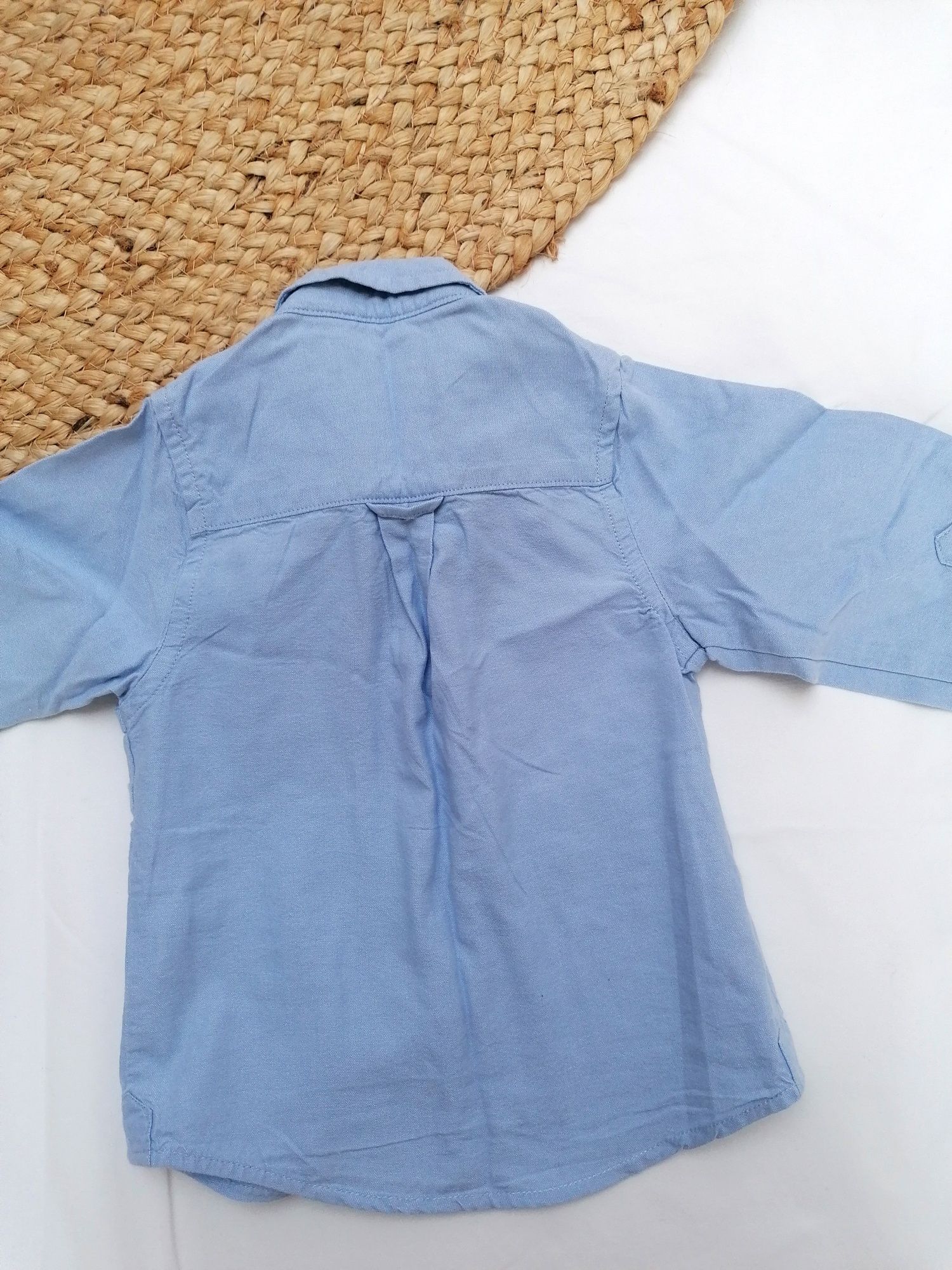 Camisa Azul de Manga Comprida de Bebé