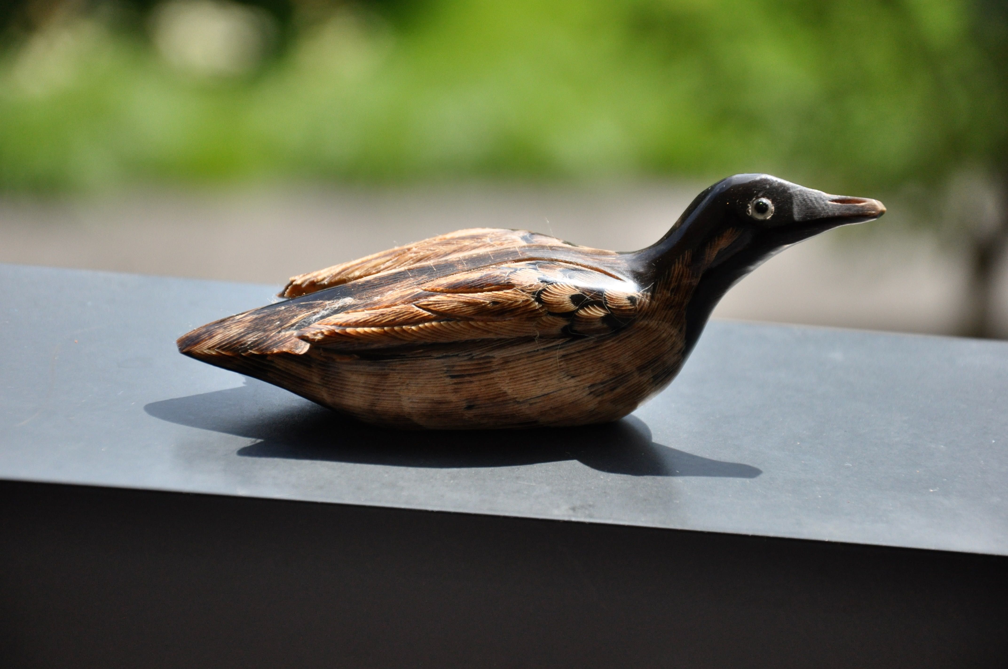 ptak drewniany stara figurka drewniana  12,5 cm