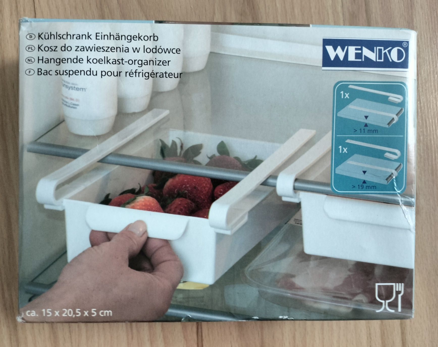Zawieszany pojemnik / kosz do lodówki, z funkcją wentylacji - Wenko