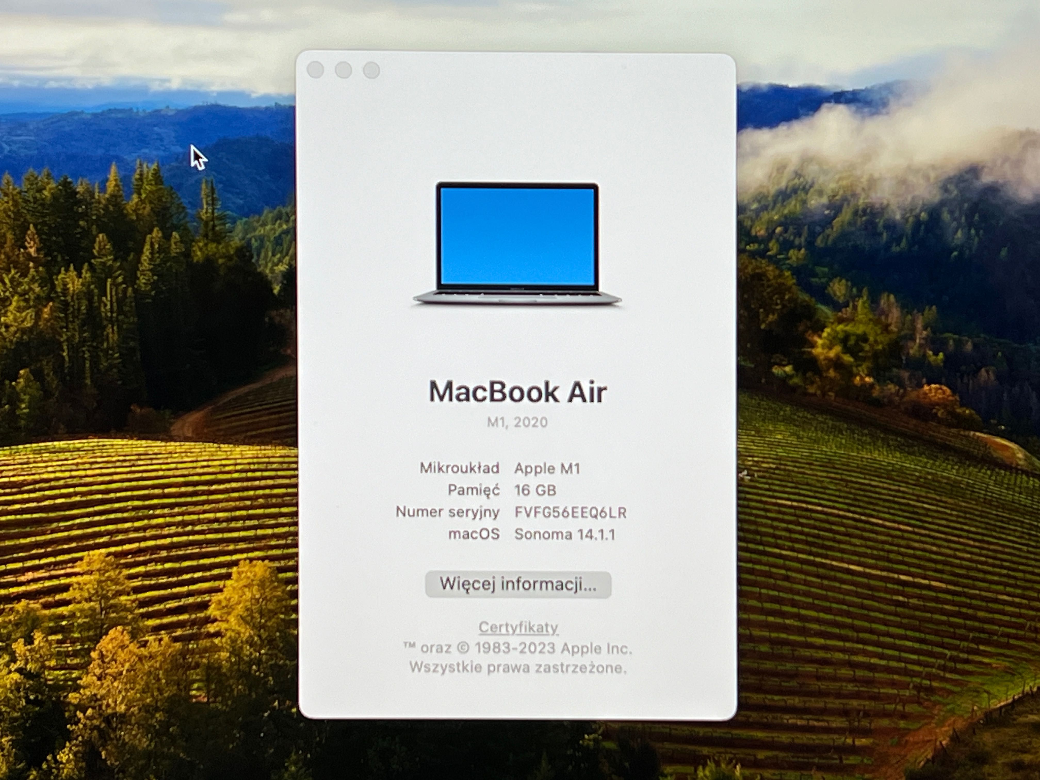 2020 MacBook Air A2337 13" M1 16GB 512GB FV23% (MM200)