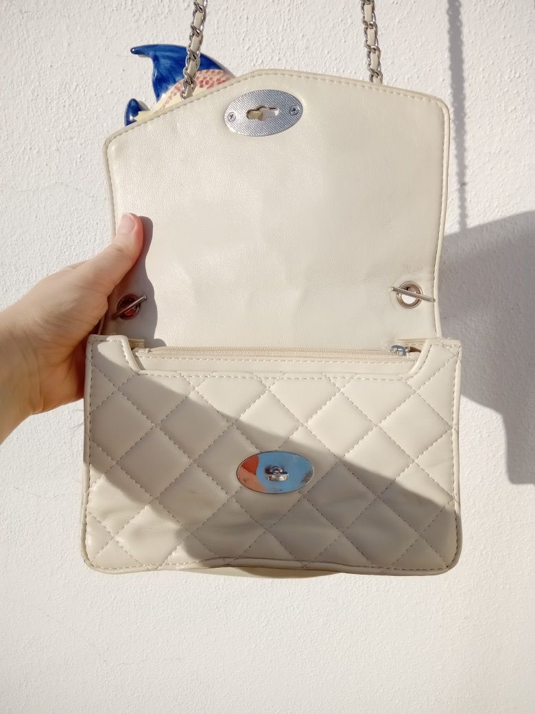 Mala tiracolo de ombro creme Misako