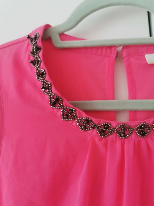 Różowa elegancka bluzka na ramiączkach top damski M 38 L 40