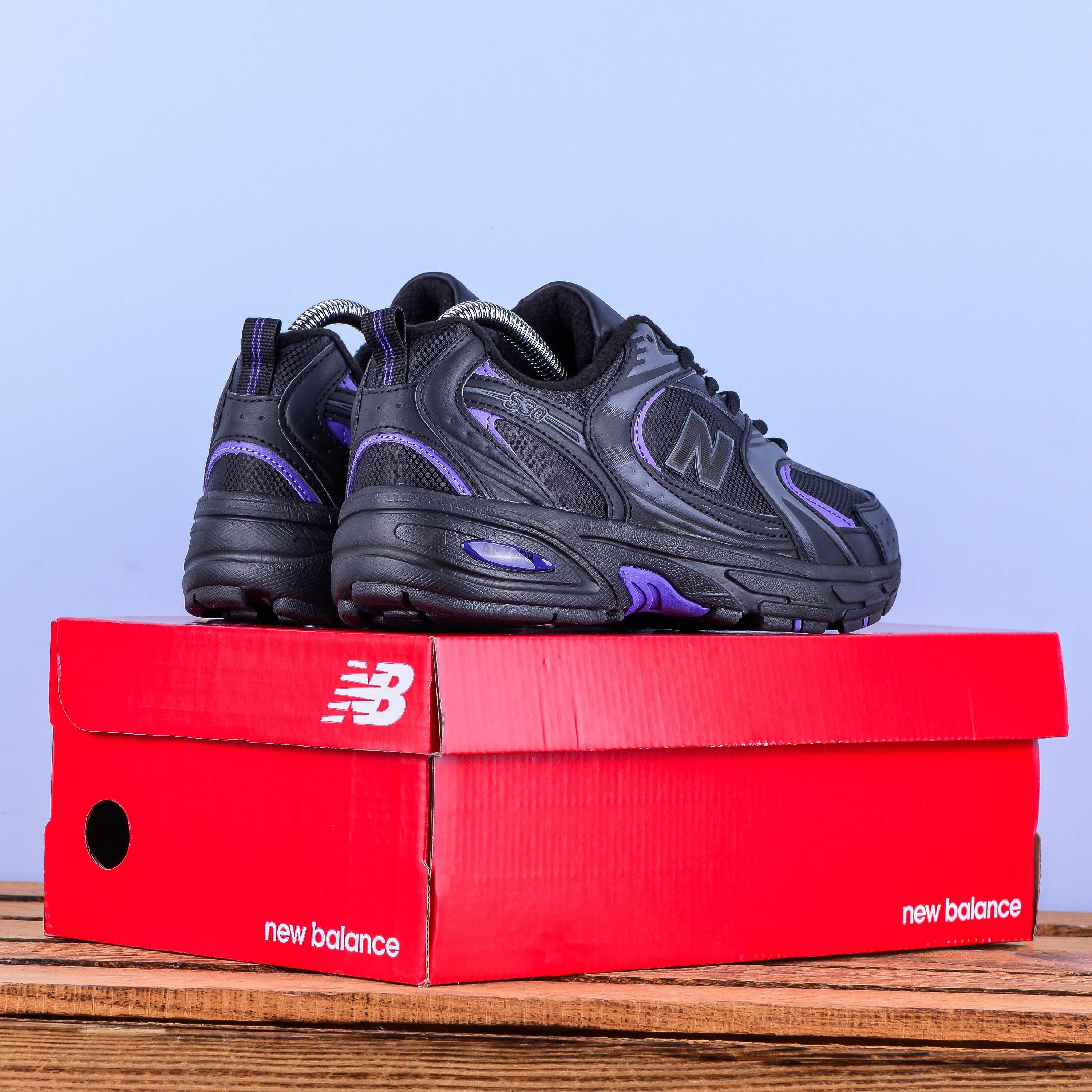 (2001)ТЕРМО Зимові кросівки New Balance 530 чорні з фіолетовим (36-41)