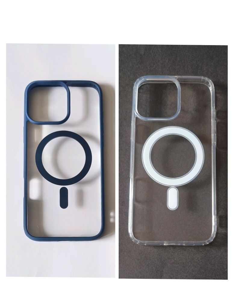 Etui/case klasyczne i niebieskie z magsafe na iPhone'a 16 pro max