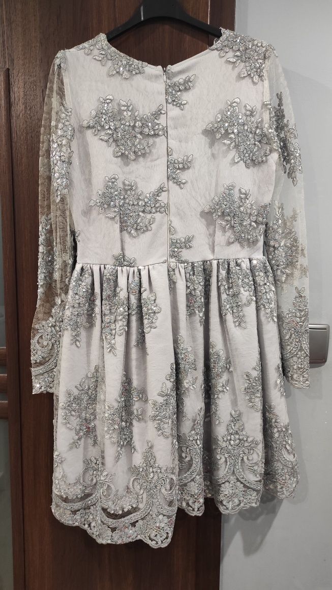 Sukienka elegancka wizytowa wesele chrzciny komu ja emo 38 M cekiny