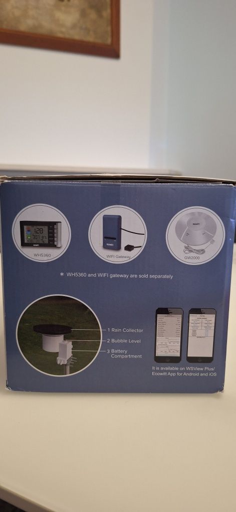 Pluviómetro Digital Sem Fios Ecowitt WH40 – Novo