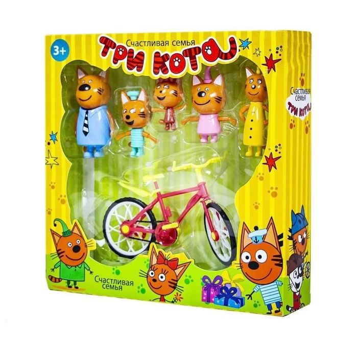 Набір героїв " Три Кота з велосипедом"