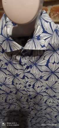 Koszule męska w niebieskie kwiaty Angelo Litrico slim fit 39-40