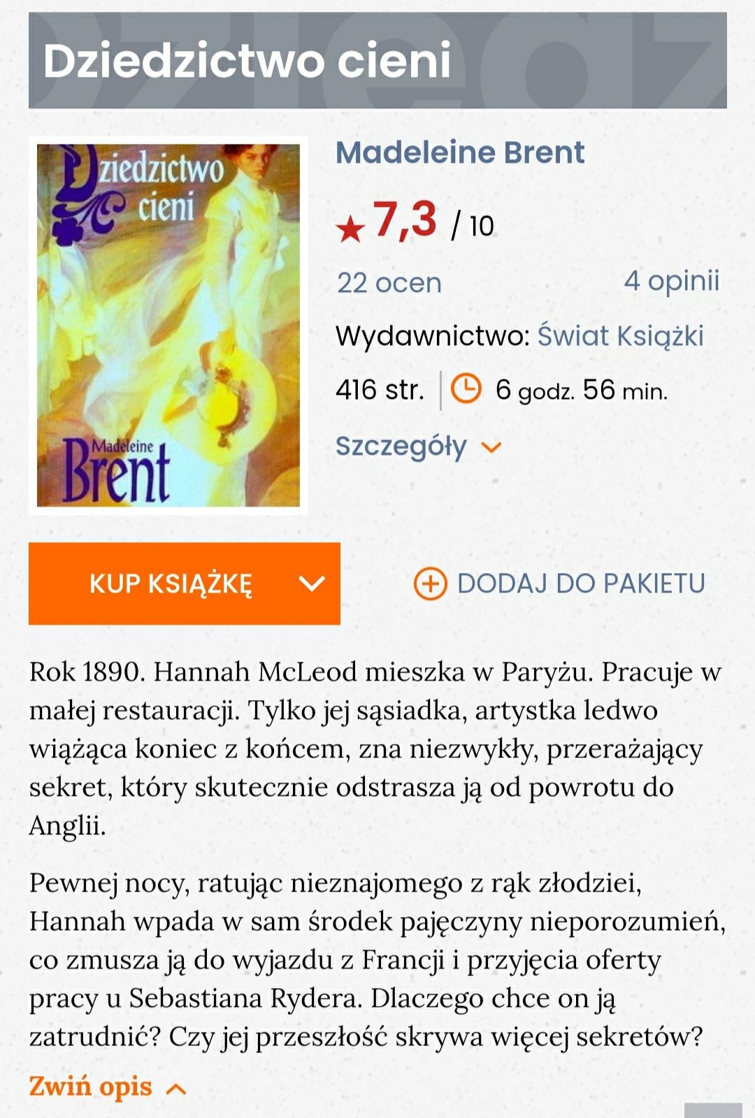 Madeleine Brent "Dziedzictwo cieni"