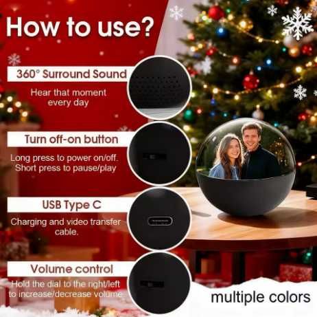 3D Crystal Ball Video Player Audio Video Display