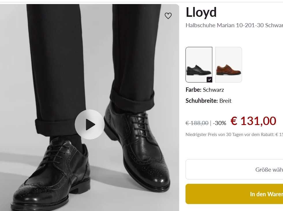 Туфлі чоловічі Lloyd, 45р