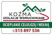 Ocieplenia metodą wdmuchiwania CELULOZY/WEŁNY