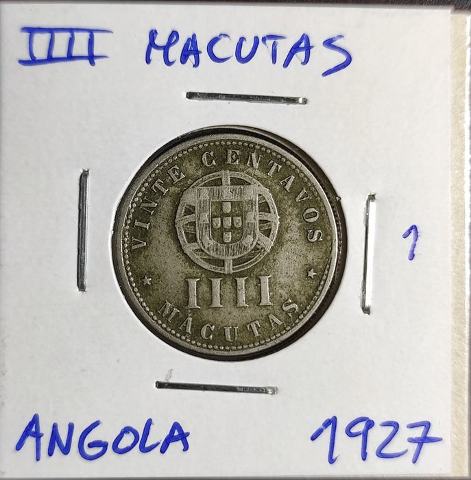 20 Centavos,/4 Macutas 1927, Angola MBC