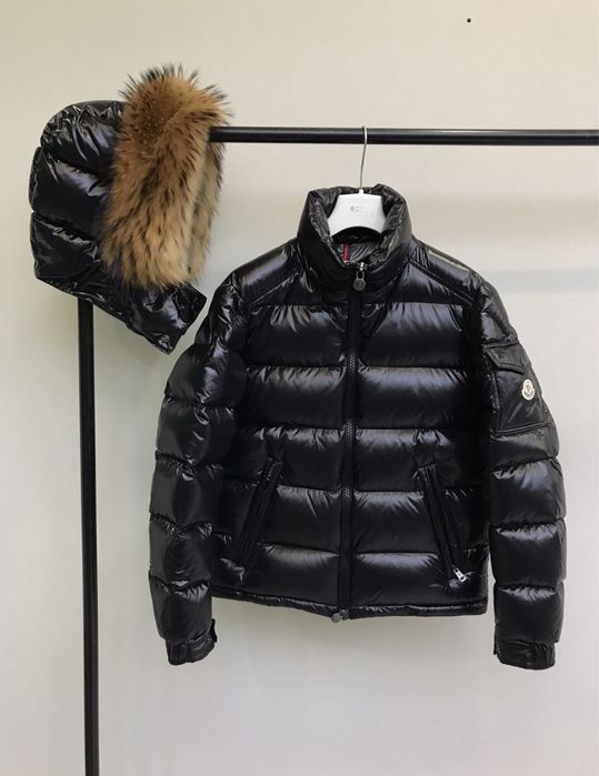 Kurtka męska Moncler puchowa zimowa gęsi puch kaptur jenot futro M L