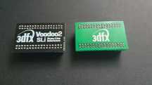 3dfx voodoo 2 mostek czarny i zielony.