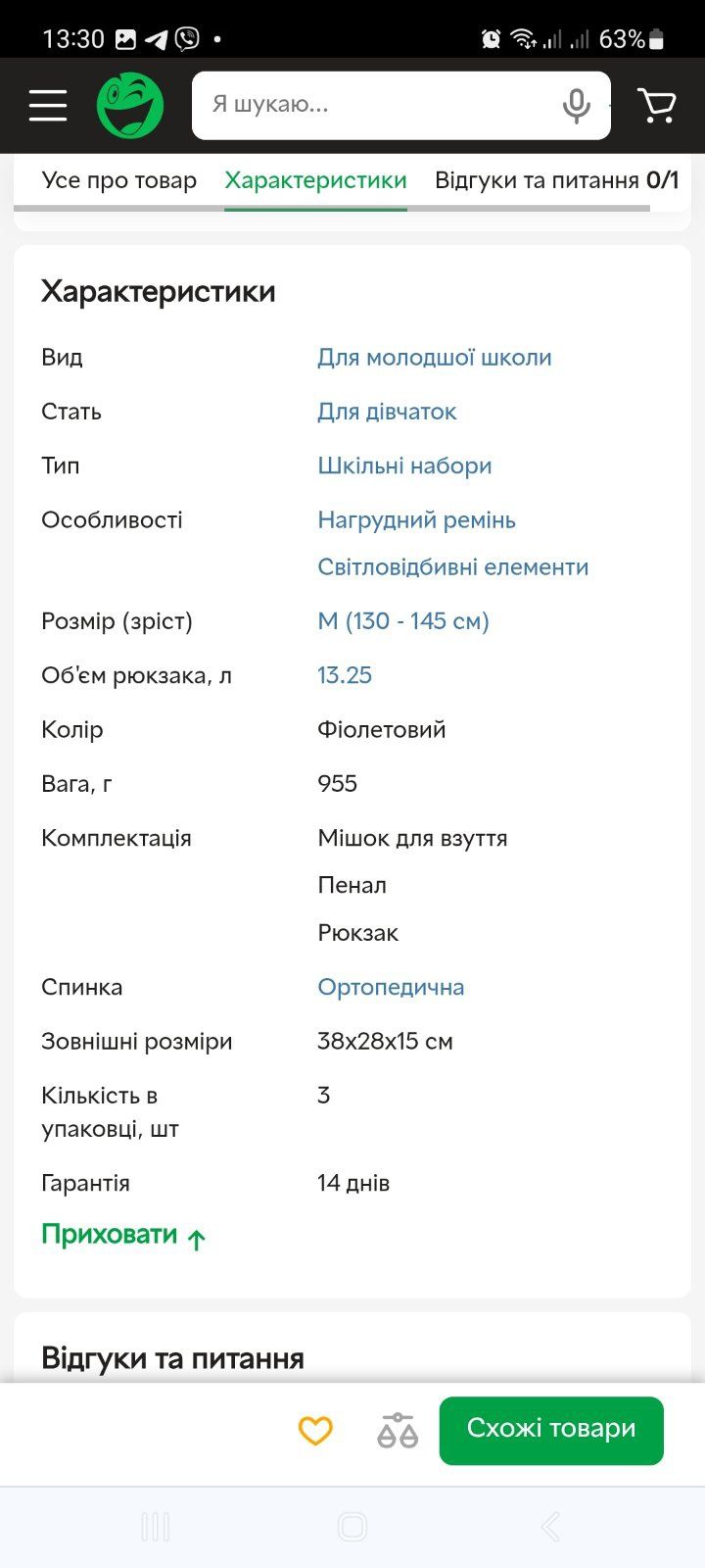 Шкільний ортопедичний рюкзак KITE