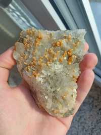 Minerał szczotka kwarcowa RUMUNIA dolomit chalkopiryt