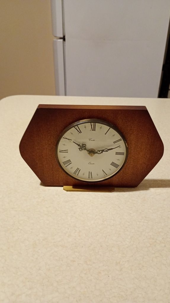 Zegar drewniany mosiężny 22 cm długość
