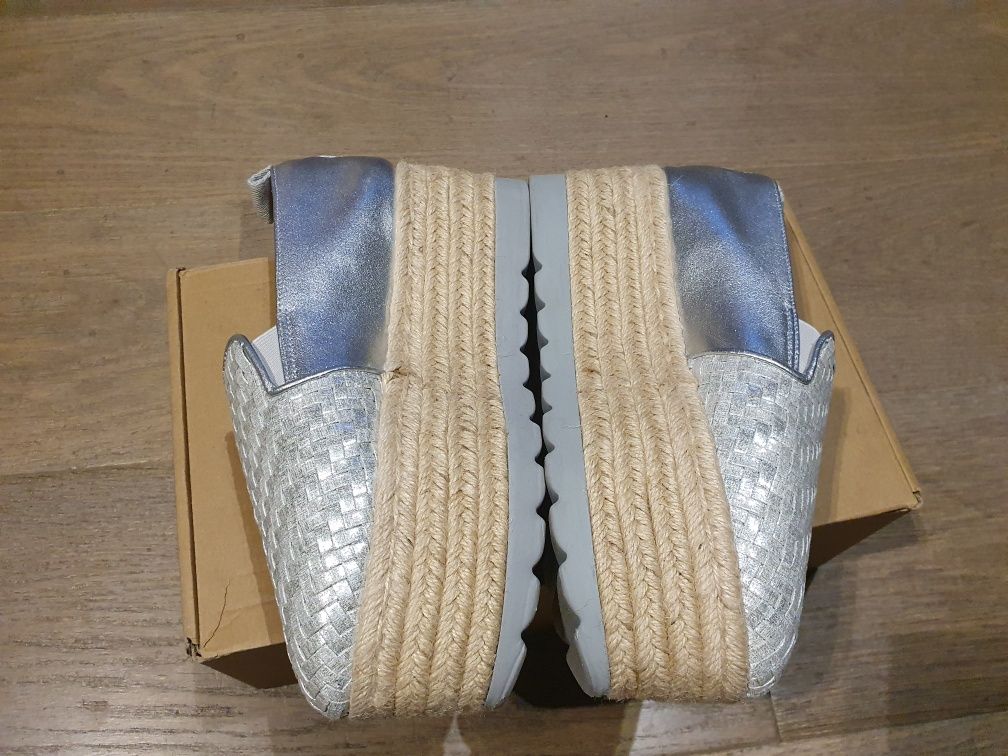 Buty srebrne espadryle Guess 37 nowe