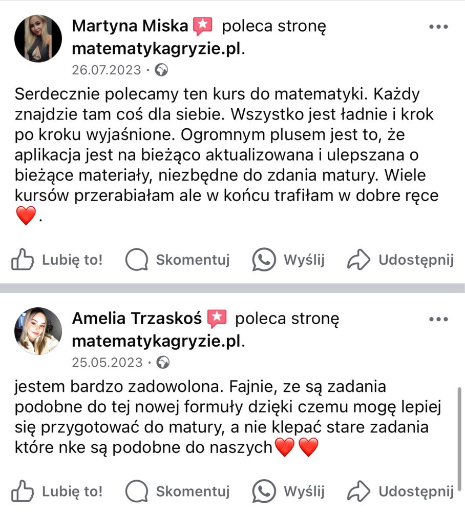 Korepetycje z matematyki z nauczycielką kursu Matematyka Gryzie